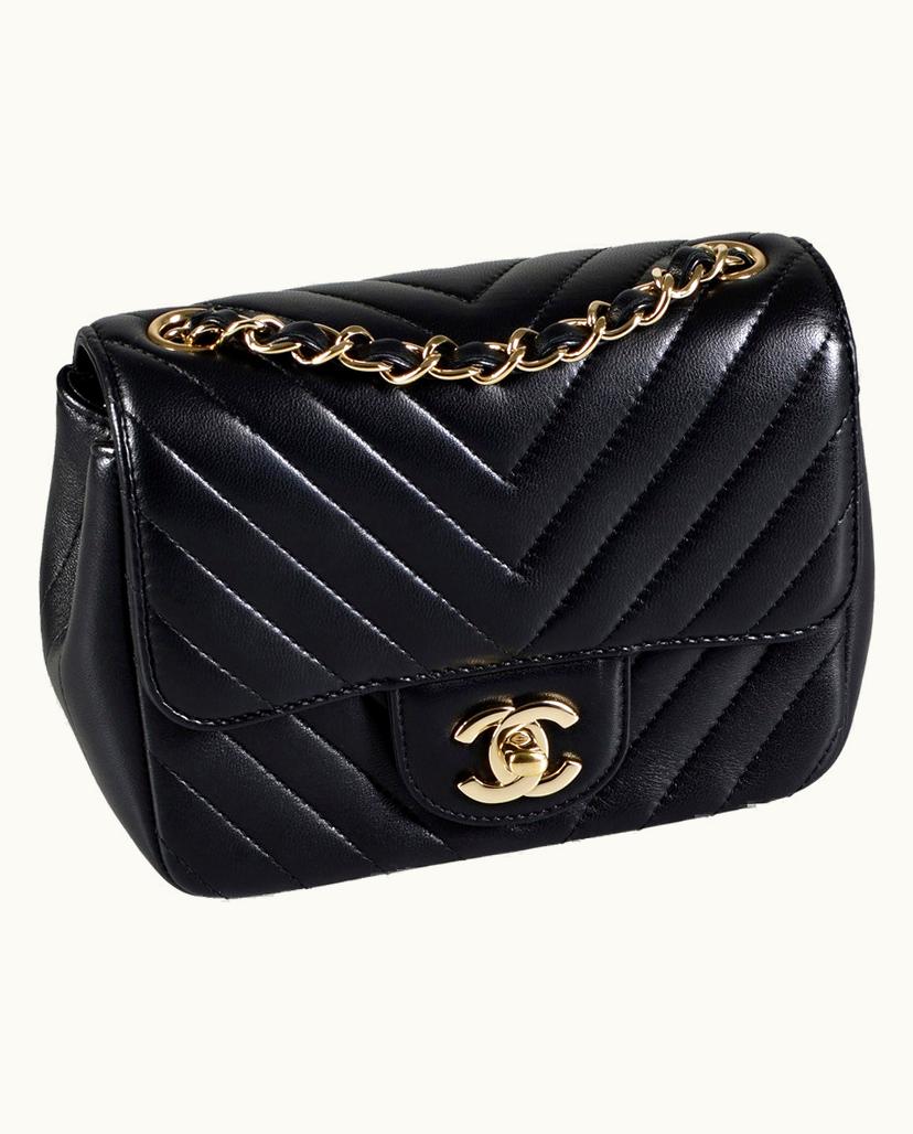 Chanel Chanel Women's Classic Flap Bag Mini Square Leather In Black