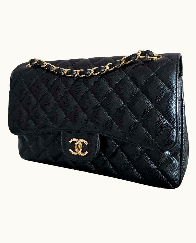 Chanel Chanel Classic Flap Bag Jumbo Caviar Leather In Black