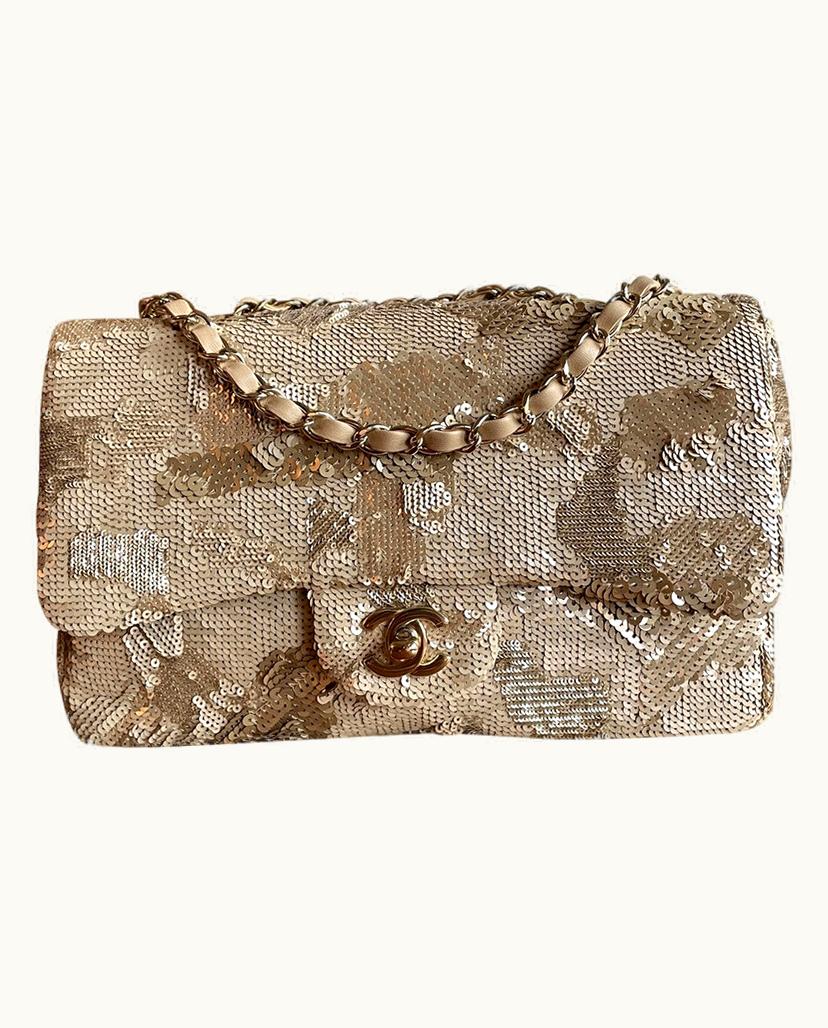 Chanel Chanel 2.55 Timeless Shoulder Bag in Beige Sequins