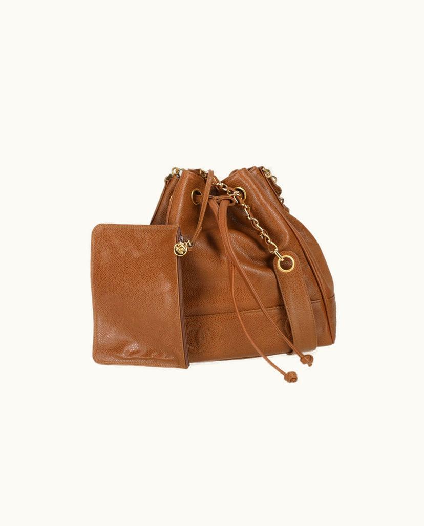 Chanel Chanel Caviar Bucket Bag Leather Brown