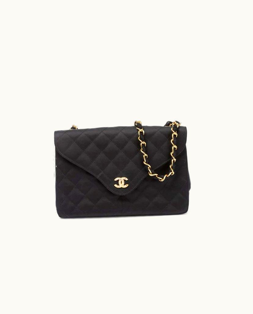 Chanel Chanel Classic Small Flap Bag Quilted Satin Shoulder Bag Black