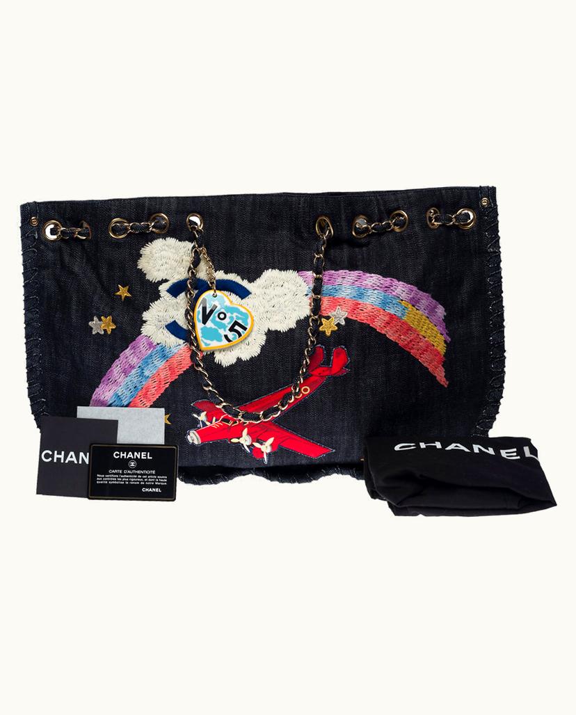 Chanel Women's Shopper Jeans Fabric In Blue
