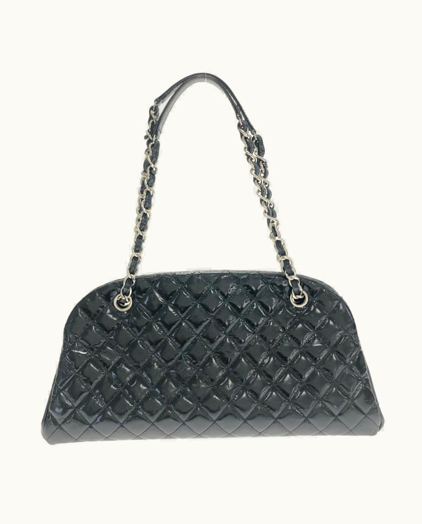 Chanel Chanel Mademoiselle Bowling Bag Patent Leather Black