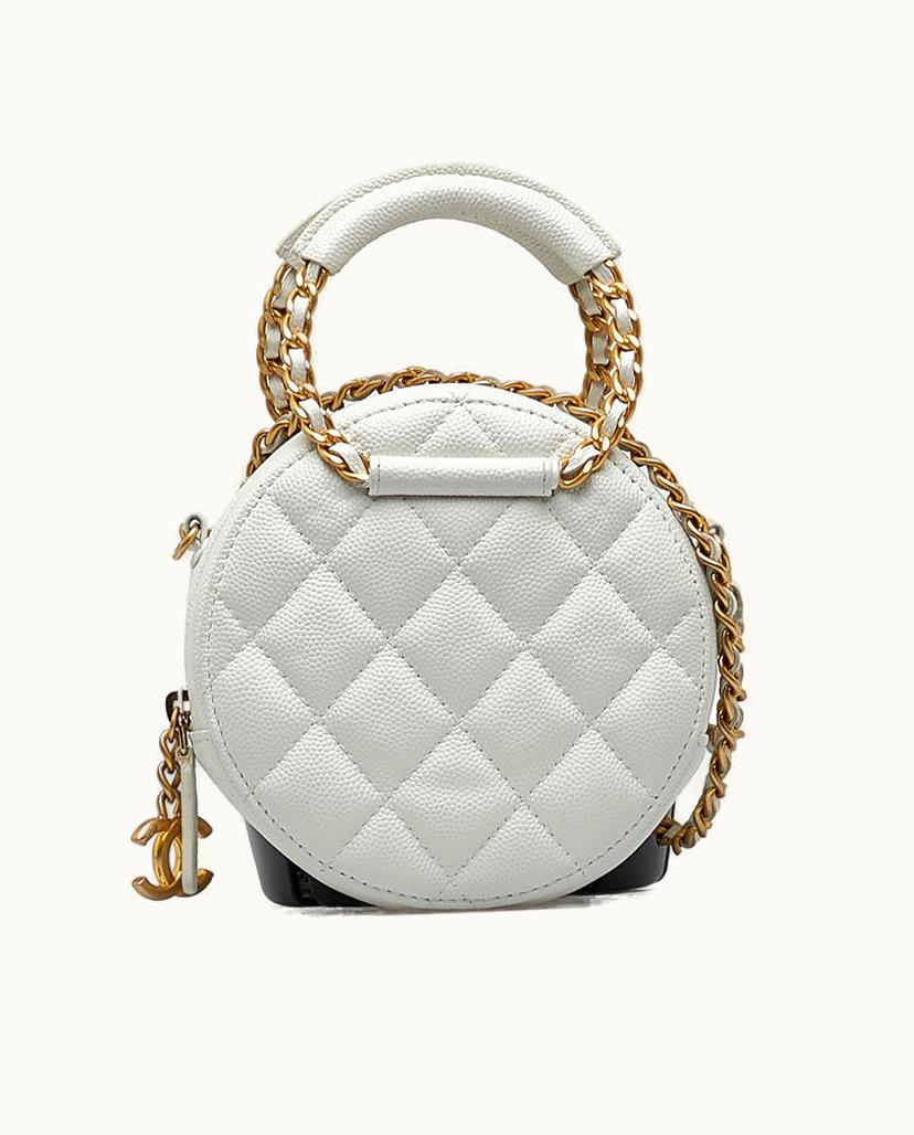 Chanel Chanel Round Bag Caviar Leather White