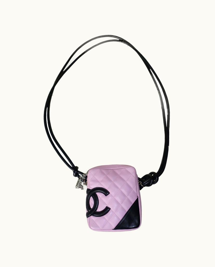 Chanel CHANEL Cambon Mini Shoulder Bag Leather In Pink & Black