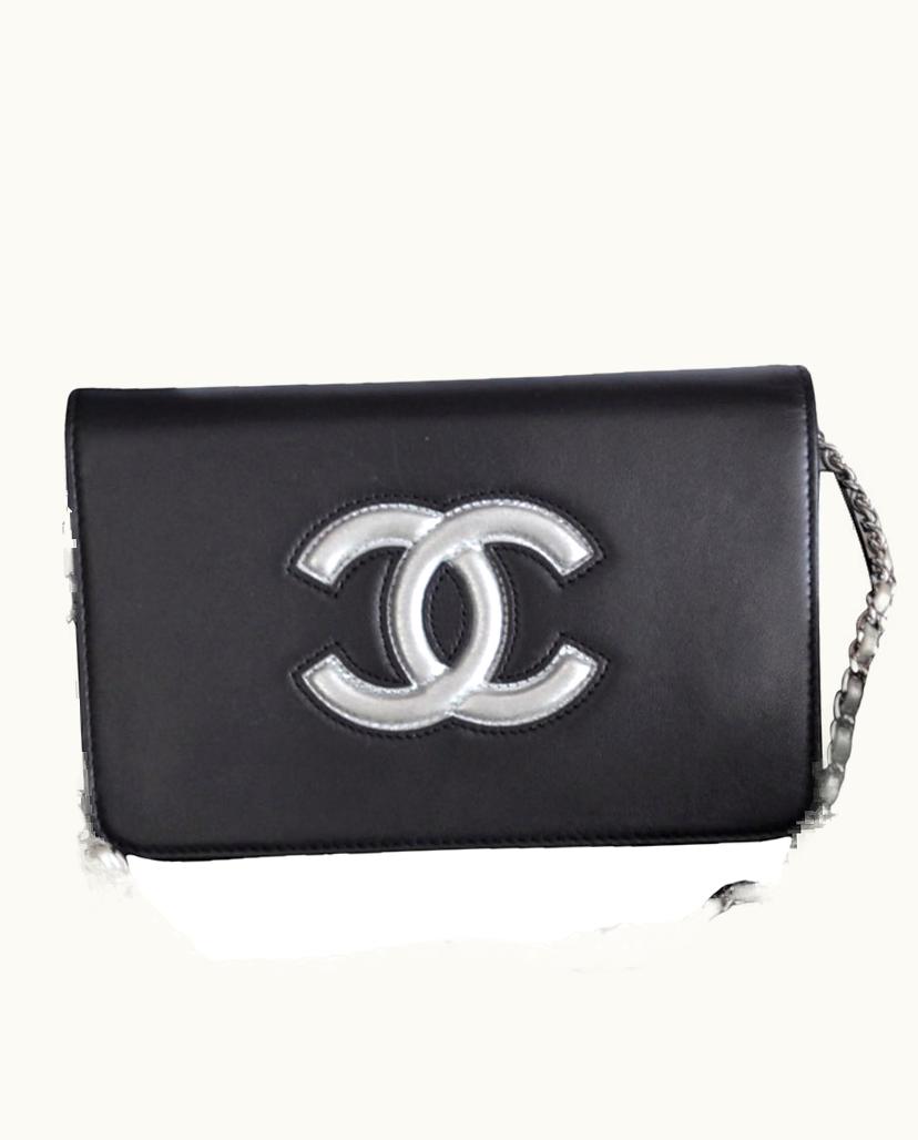 Chanel Chanel Wallet On Chain WOC Black Leather Silver Hardware