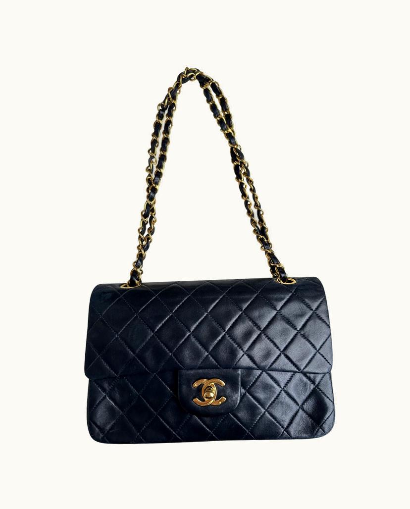 Chanel Chanel Classic Small Double Flap Bag Leather In Dark Blue