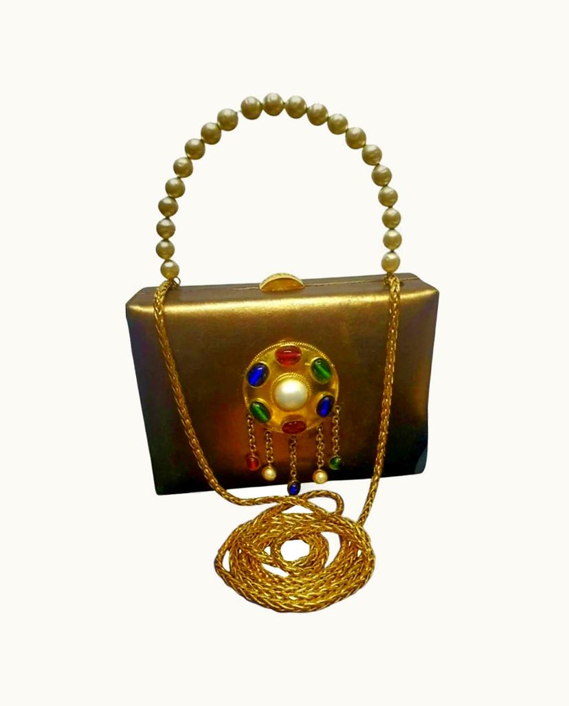 Chanel Chanel Vintage Sac Gold Leather Shoulder Bag