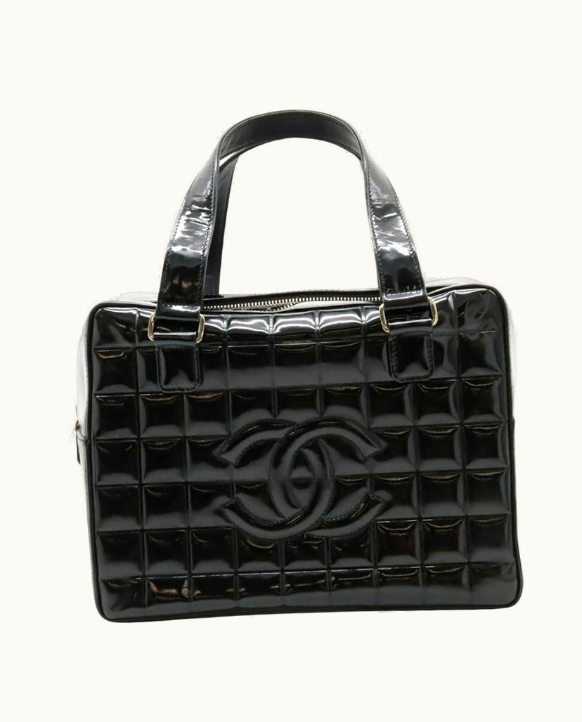 Chanel Chanel A19270 Chocolate Bar Handbag Leather Black