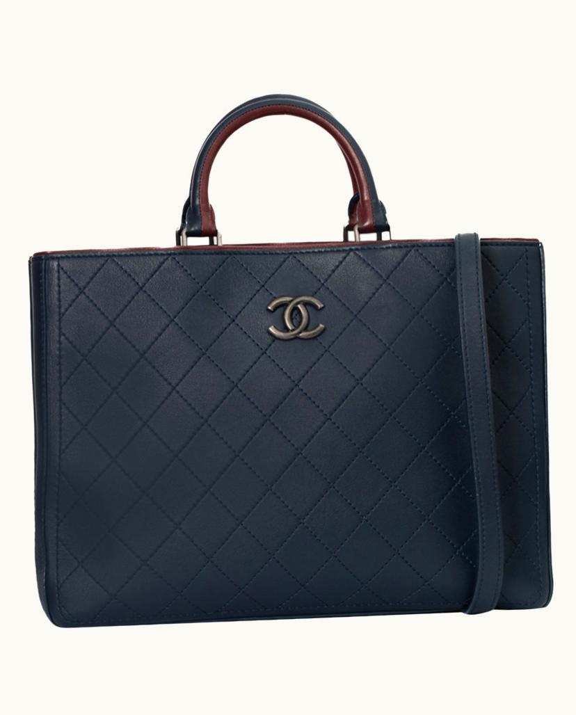 Chanel CHANEL Grand Shopping Leather Tote Blue
