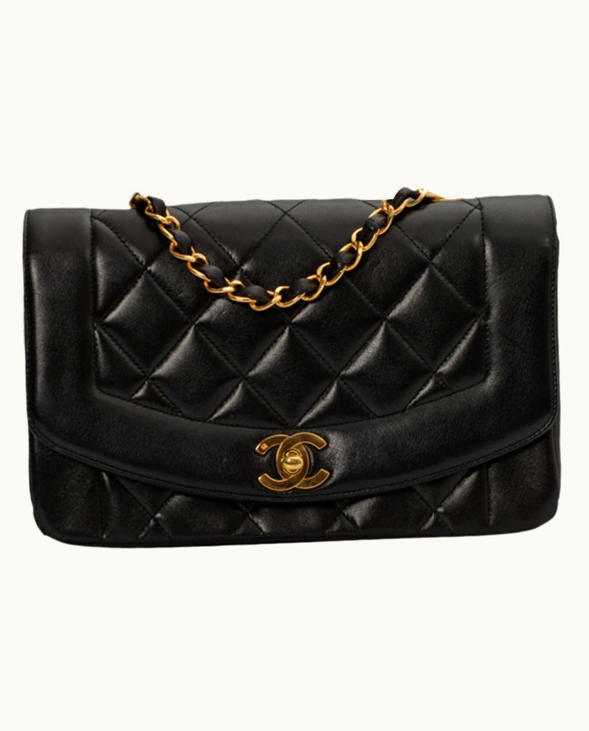 Chanel Chanel Diana Sac Vintage Leather Shoulder Bag Black