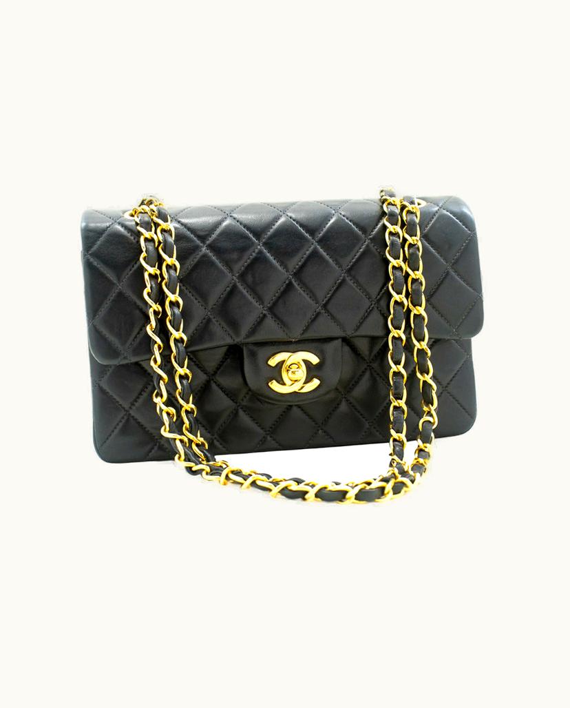 Chanel CHANEL Classic Double Flap Women's Handbag Black Leather