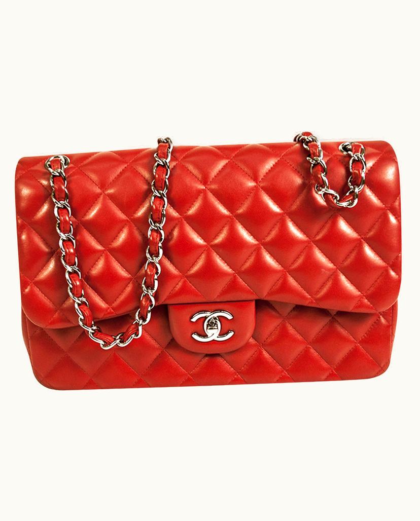 Chanel CHANEL Maxi Classic Double Flap Bag Lambskin Leather Red