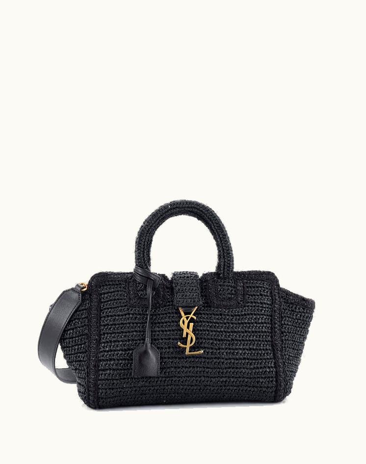 Saint Laurent Saint Laurent Monogram Cabas Downtown Raffia With Leather Baby