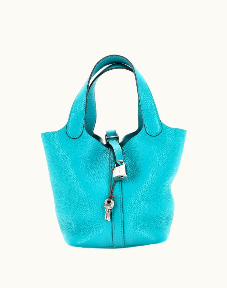 Hermès Hermès Picotin Lock Bag Clemence PM Luxury Tote Blue