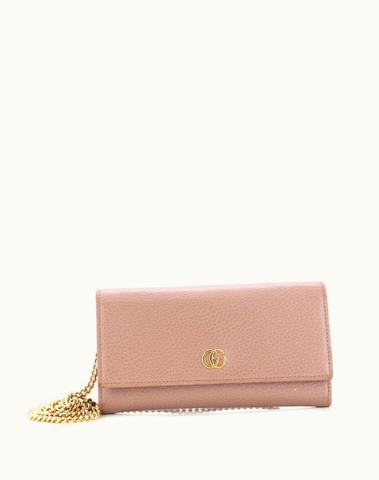 Gucci Gucci GG Marmont Continental Chain Wallet Leather