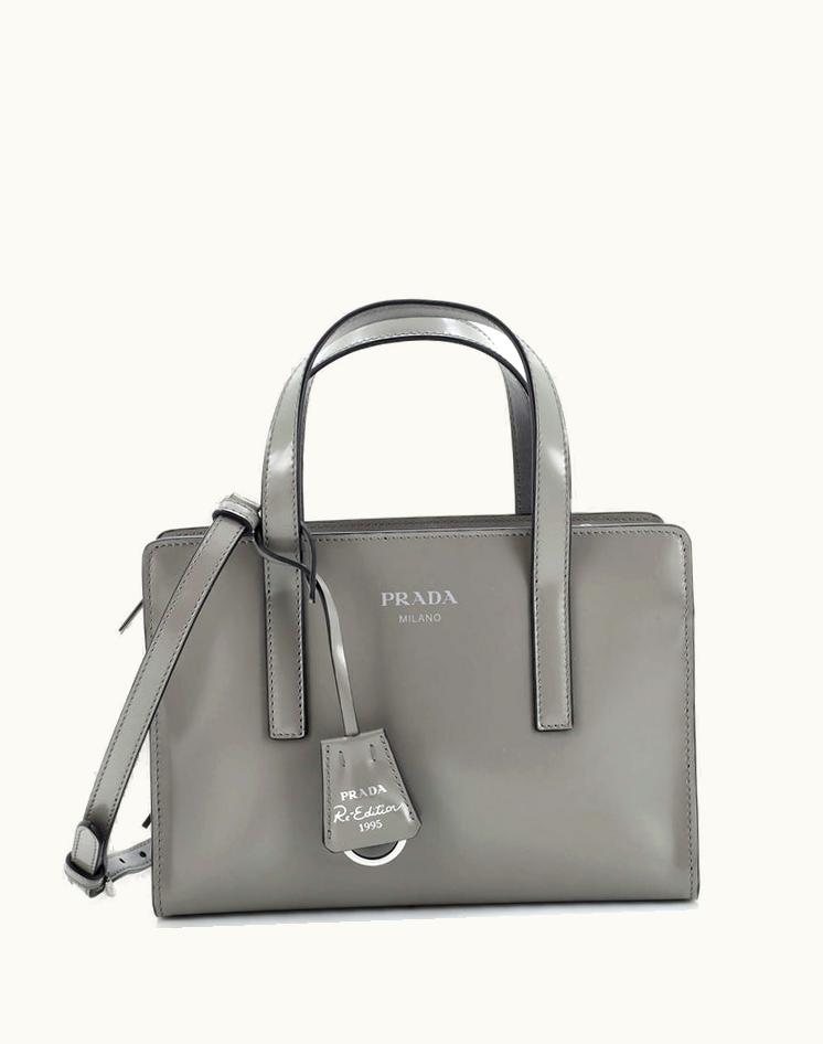 Prada Prada Re-Edition 1995 Tote Spazzolato Leather Mini in Gray