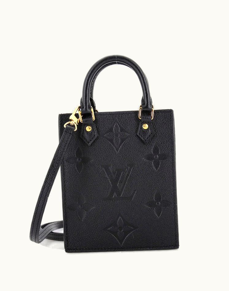 Louis Vuitton Louis Vuitton Petit Sac Plat Bag Monogram Empreinte Giant Leather Black Luxury Crossbody
