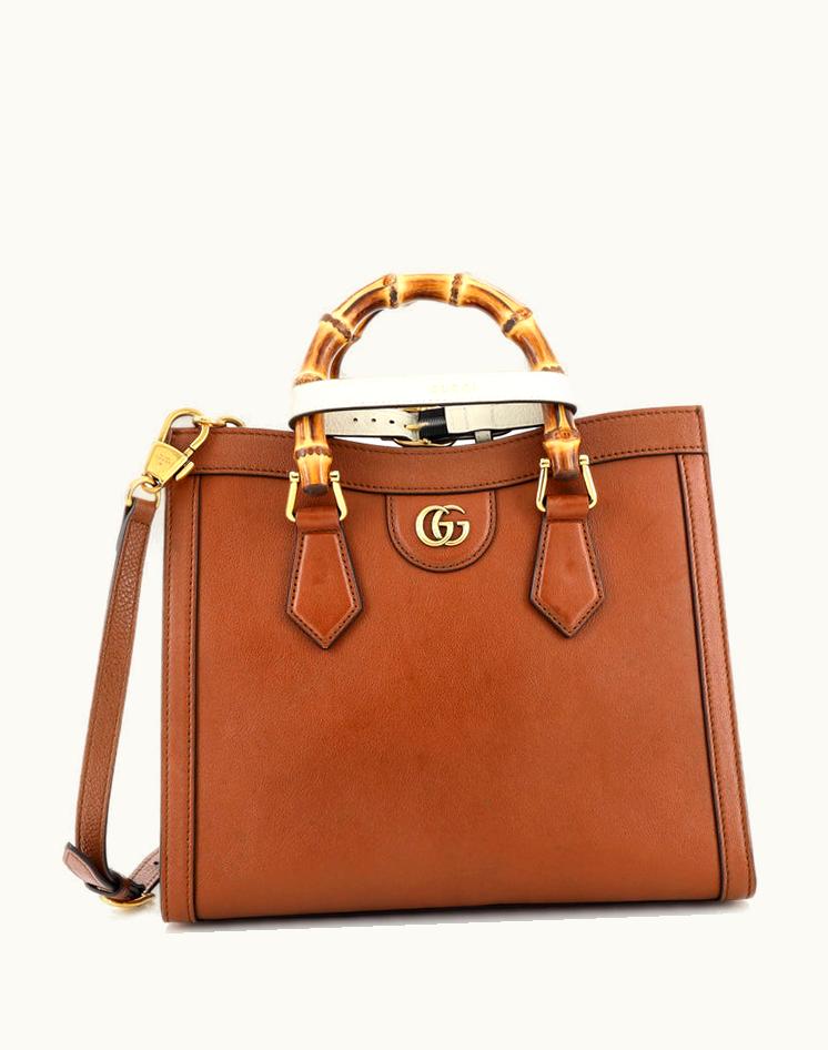 Gucci Gucci Diana NM Bamboo Handle Tote Leather Small in Brown