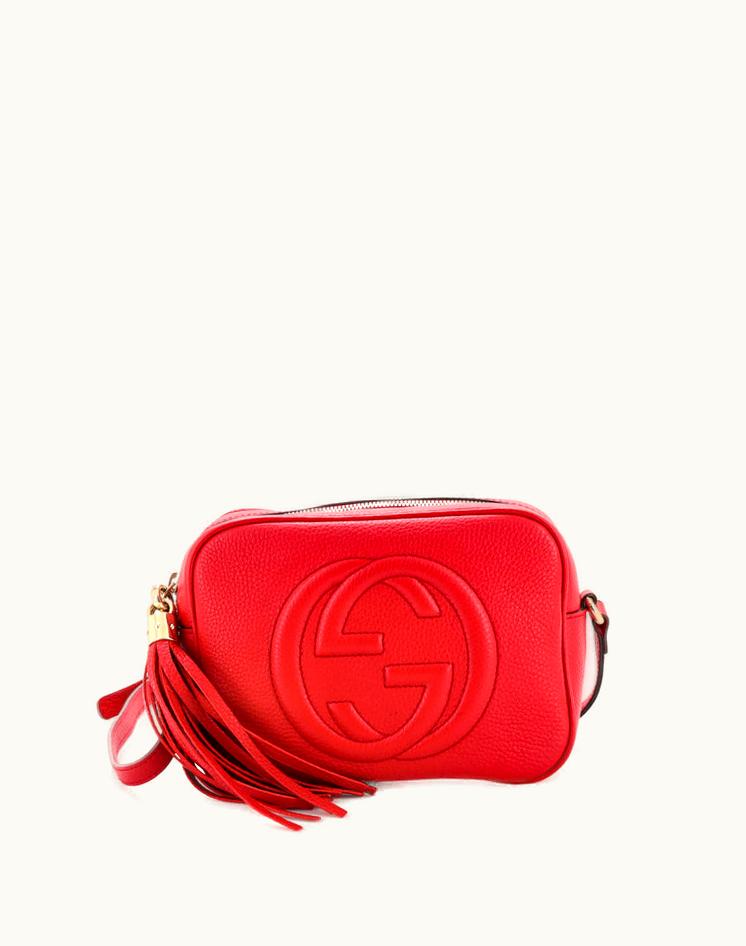 Gucci Gucci Soho Disco Crossbody Bag Leather Small Red