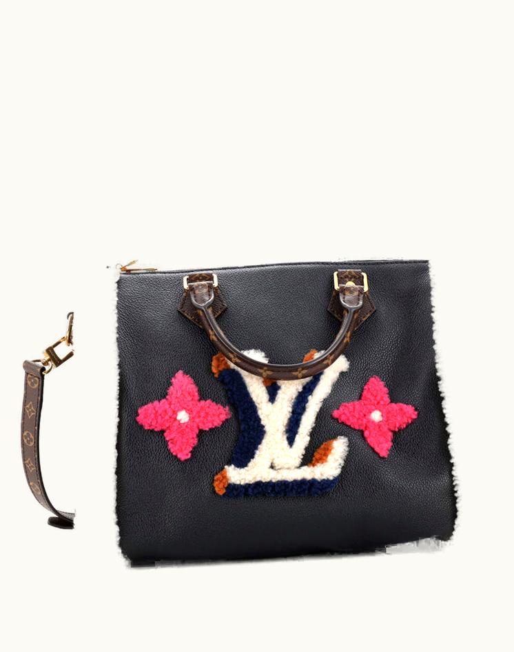 Louis Vuitton Louis Vuitton Speedy Bandouliere Bag Leather And Monogram Teddy Shearling 30