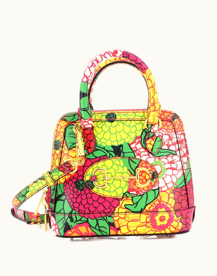 Gucci Gucci Horsebit 1955 Top Handle Bag Printed Leather Mini
