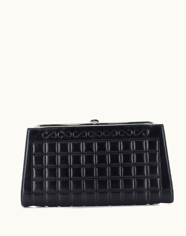 Chanel Chanel Square Stitch Frame Clutch Quilted Lambskin