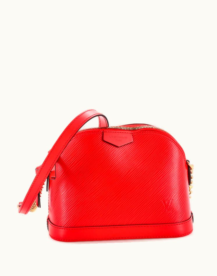 Louis Vuitton Louis Vuitton Alma Chain Epi Leather Mini Handbag Red