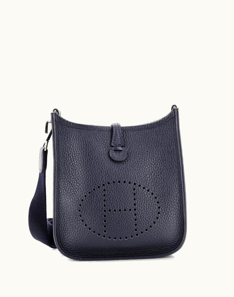 Hermès Hermès Evelyne TPM Gen III Clemence Leather Bag Blue Palladium