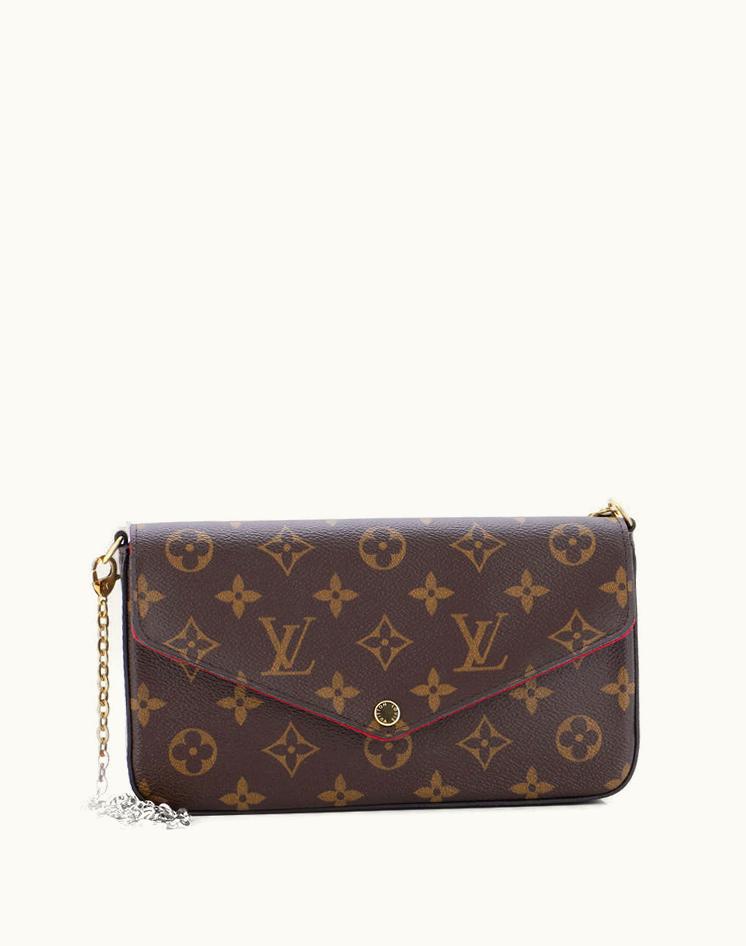 Louis Vuitton Louis Vuitton Felicie Pochette Monogram Canvas Brown & Red Luxury Set