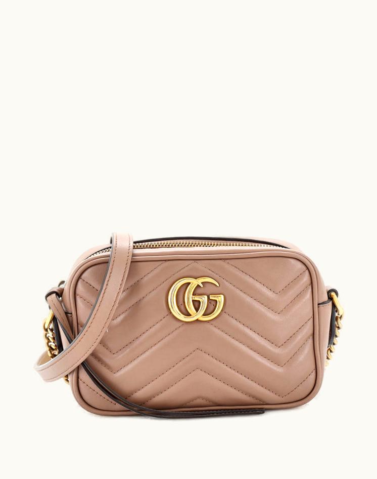 Gucci Gucci GG Marmont Mini Shoulder Bag Matelasse Leather Neutral