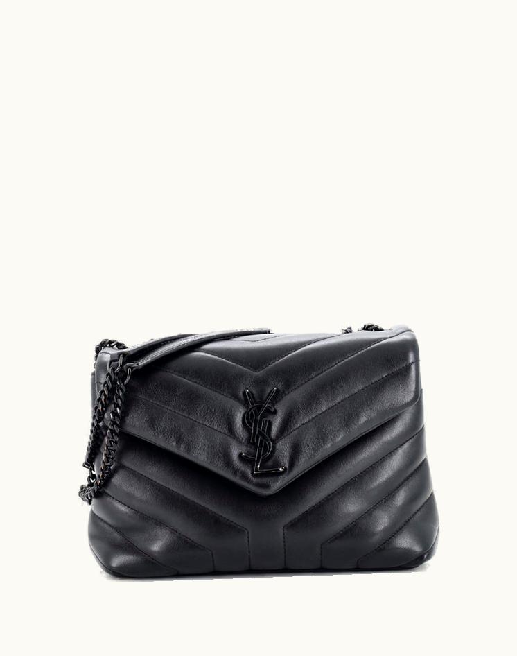 Saint Laurent Saint Laurent Loulou Shoulder Bag Matelasse Chevron Leather Small Black