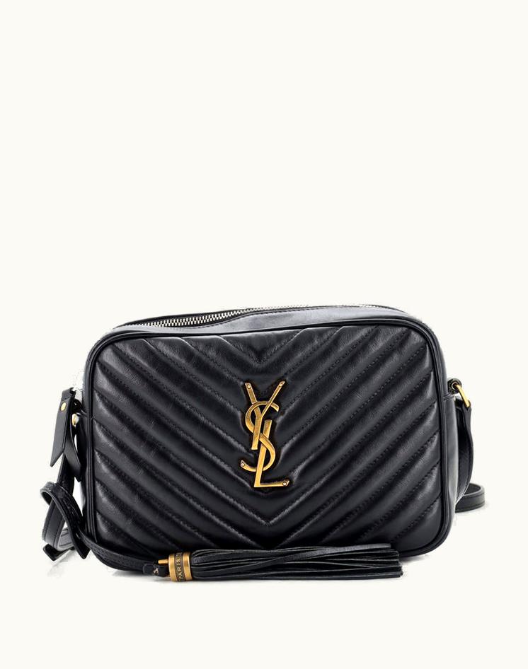 Saint Laurent Saint Laurent Lou Camera Bag Matelasse Chevron Leather Small in Black