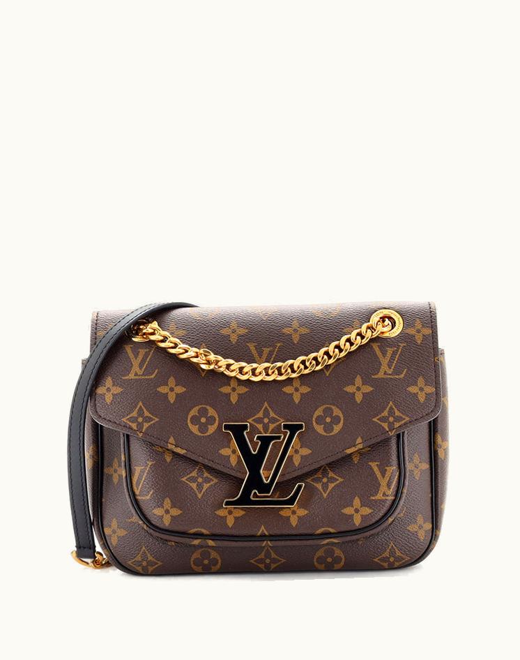 Louis Vuitton Louis Vuitton Passy Handbag Monogram Canvas Brown Aged Gold