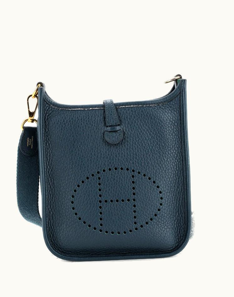 Hermès Hermès Evelyne Bag Gen III Clemence TPM Blue Green Gold