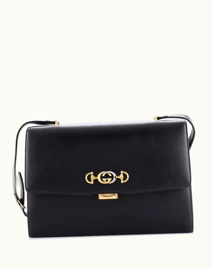 Gucci Gucci Zumi Flap Shoulder Bag Leather Large