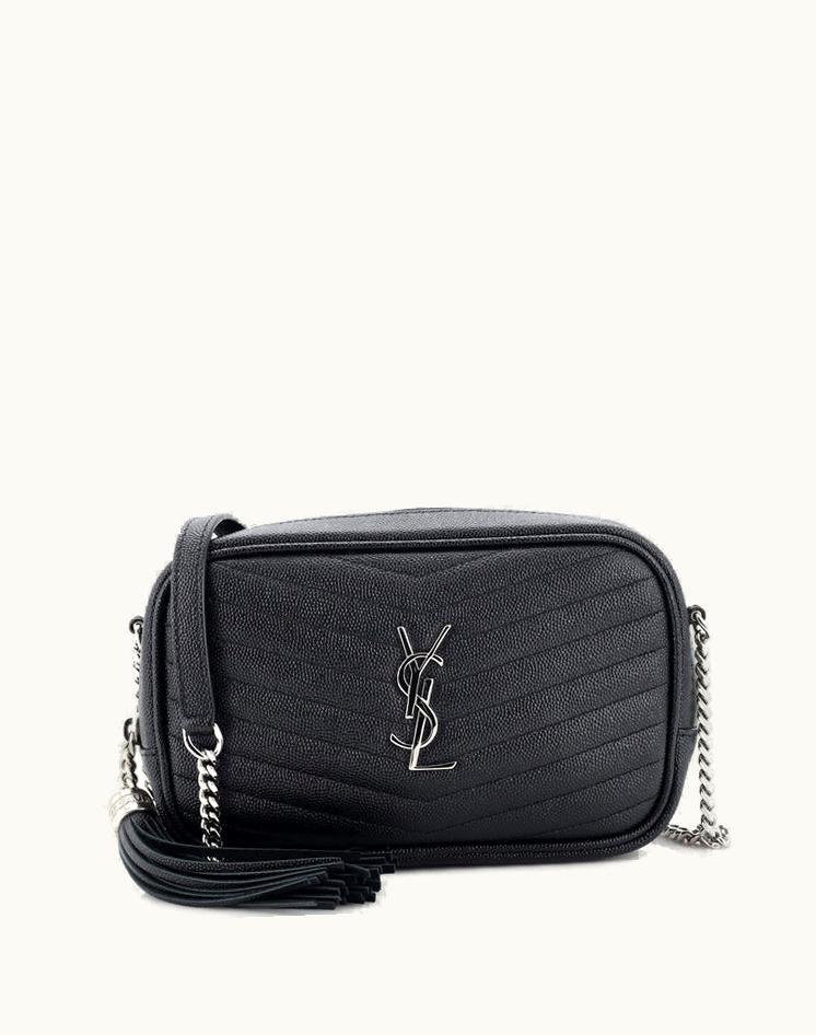 Saint Laurent Saint Laurent Lou Camera Bag Matelasse Chevron Leather Mini in Black