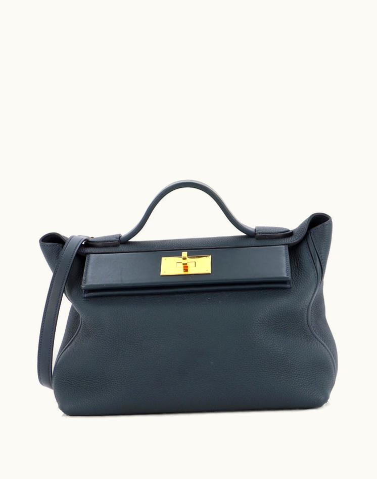 Hermès Hermès 24/24 Bag Togo With Swift 29 Green Leather Gold Hardware