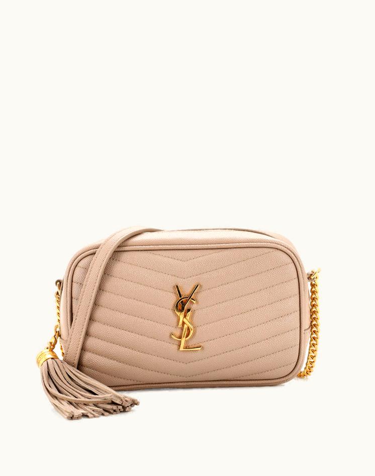Saint Laurent Saint Laurent Mini Lou Camera Bag Matelasse Chevron Leather Black Gold