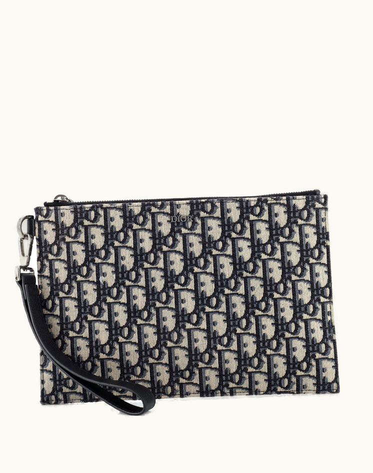 Dior Dior Wristlet Clutch Oblique Canvas