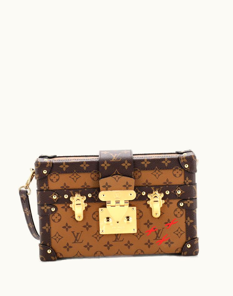 Louis Vuitton Louis Vuitton Petite Malle Reverse Monogram Canvas Handbag Brown