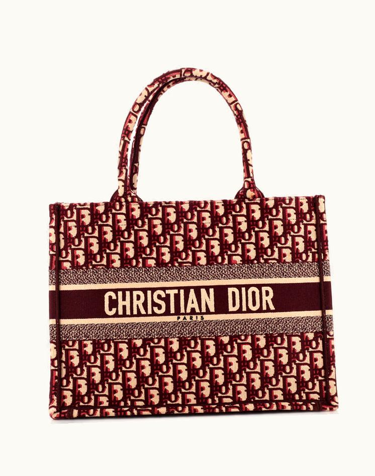 Dior Dior Book Tote Oblique Canvas Medium Red