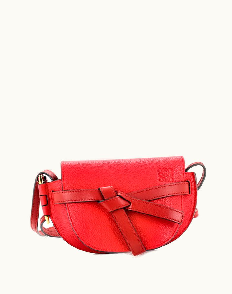 Loewe Loewe Gate Mini Leather Shoulder Bag Red