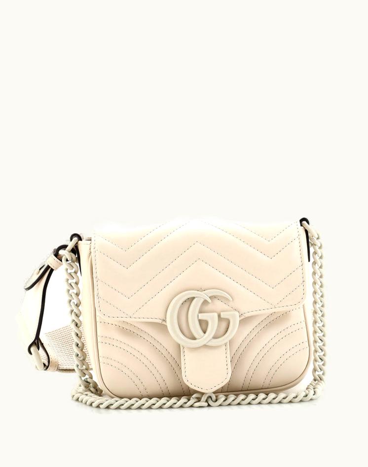 Gucci Gucci GG Marmont Convertible Flap Shoulder Bag Matelasse Leather Mini