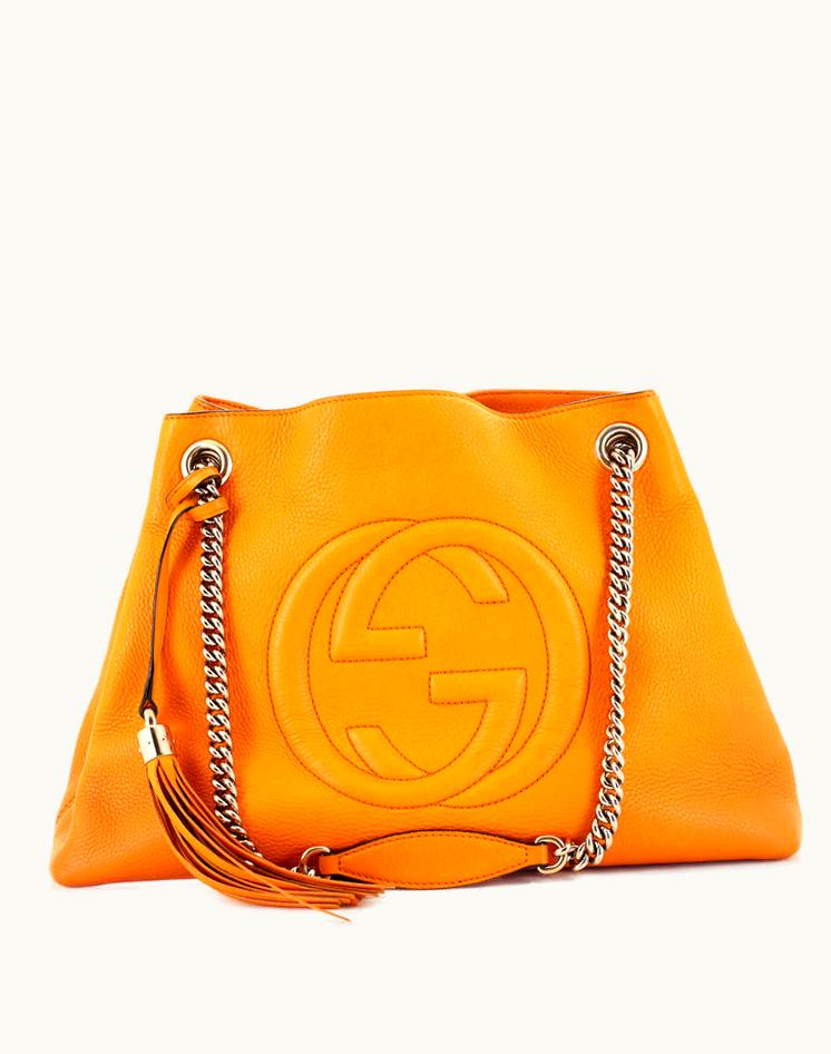 Gucci Gucci Soho Chain Strap Shoulder Bag Leather Medium Orange