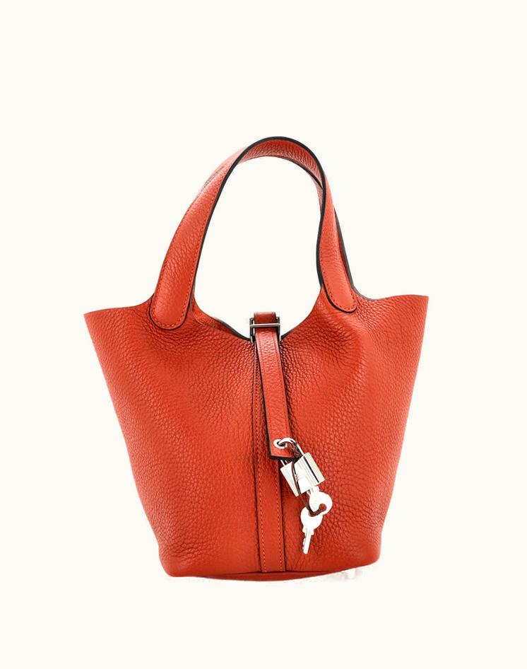 Hermès Hermès Picotin Lock Bag Clemence PM Brown Palladium