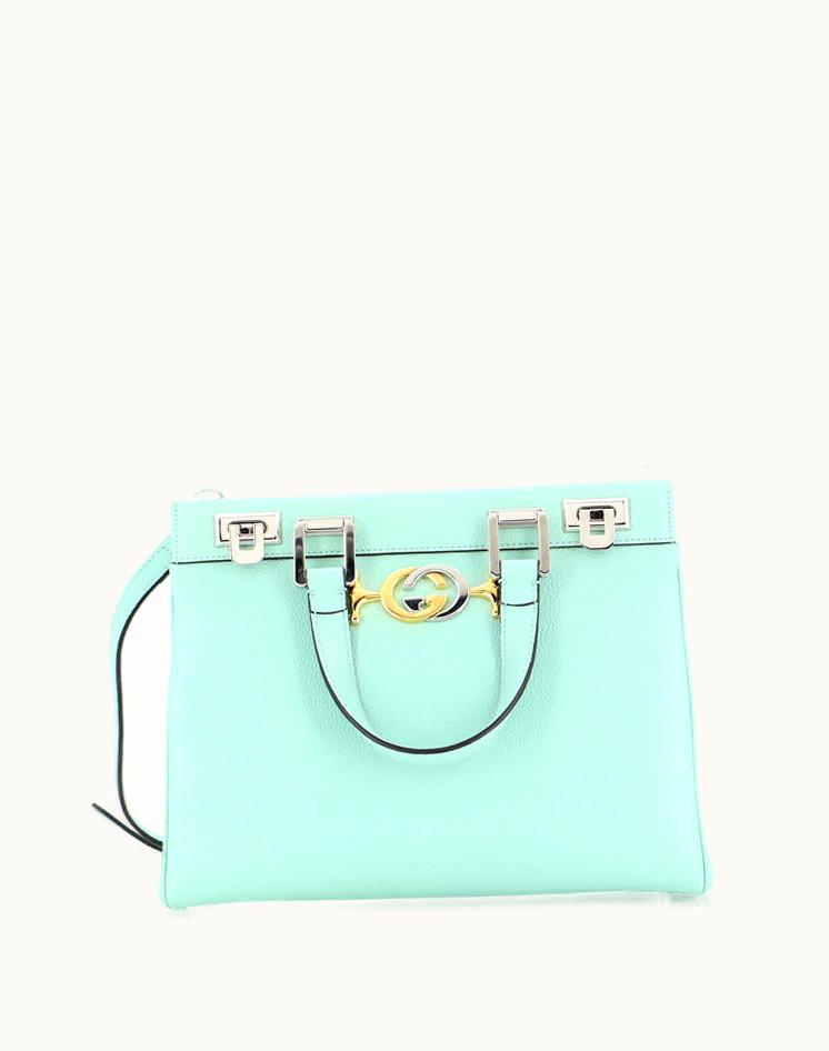 Gucci Gucci Zumi Top Handle Bag Leather Small Green