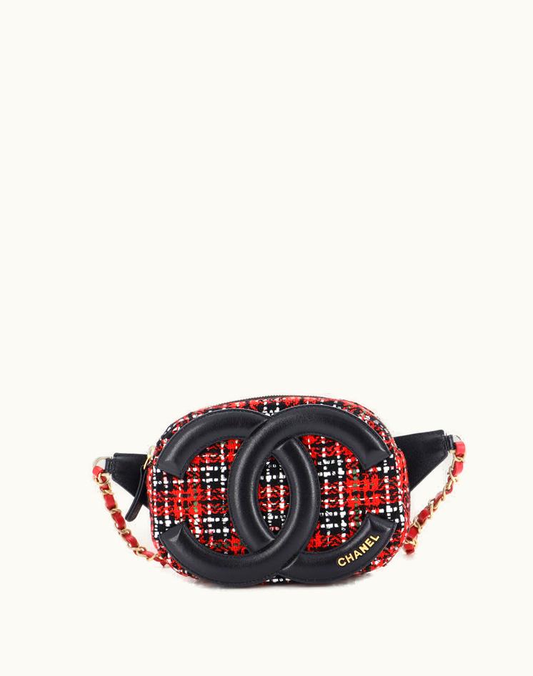 Chanel Chanel Coco Midnight Waist Bag Quilted Tweed And Lambskin Small