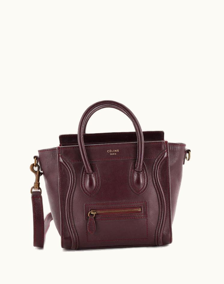 Celine Celine Luggage Bag Smooth Leather Nano Red