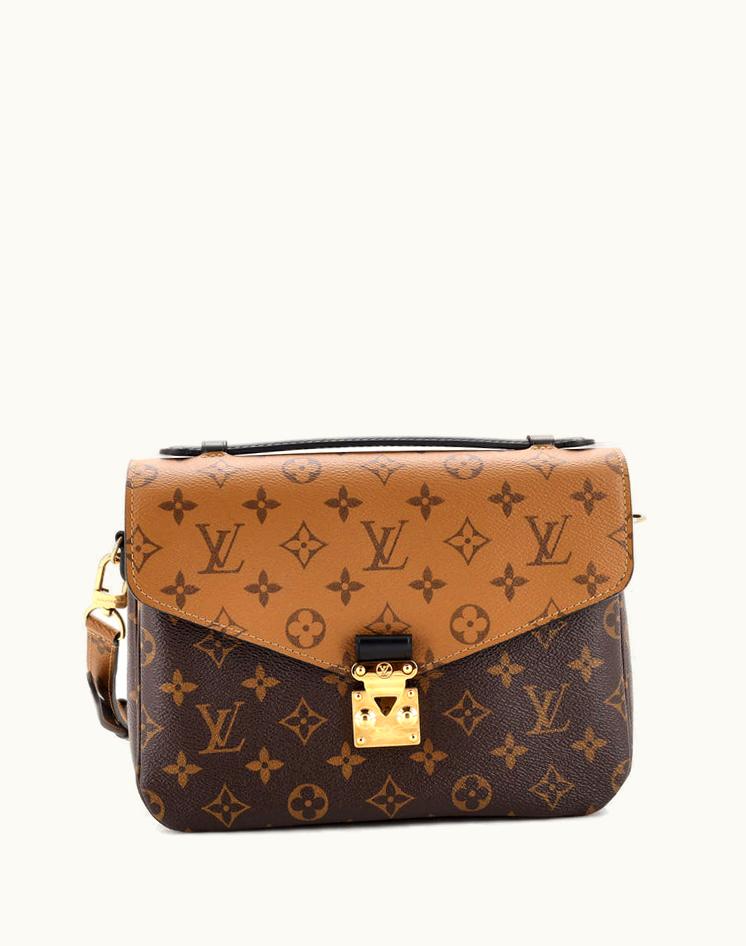 Louis Vuitton Louis Vuitton Pochette Metis Reverse Monogram Canvas Coated Canvas Brown Gold